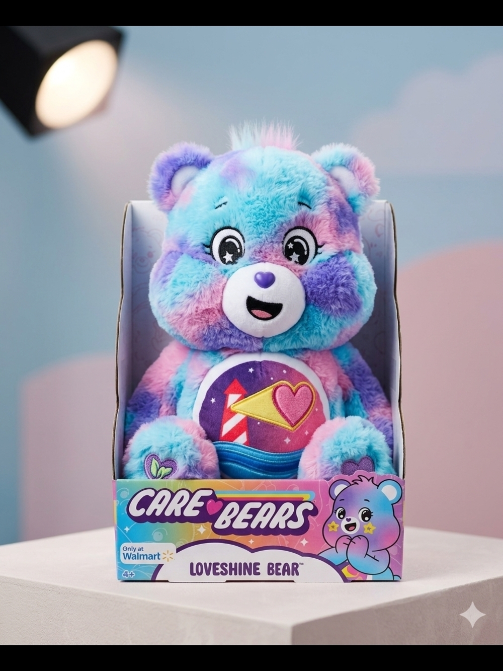 Care Bears Loveshine Bear Plush - Blue, Pink & Purple Tie-Dye